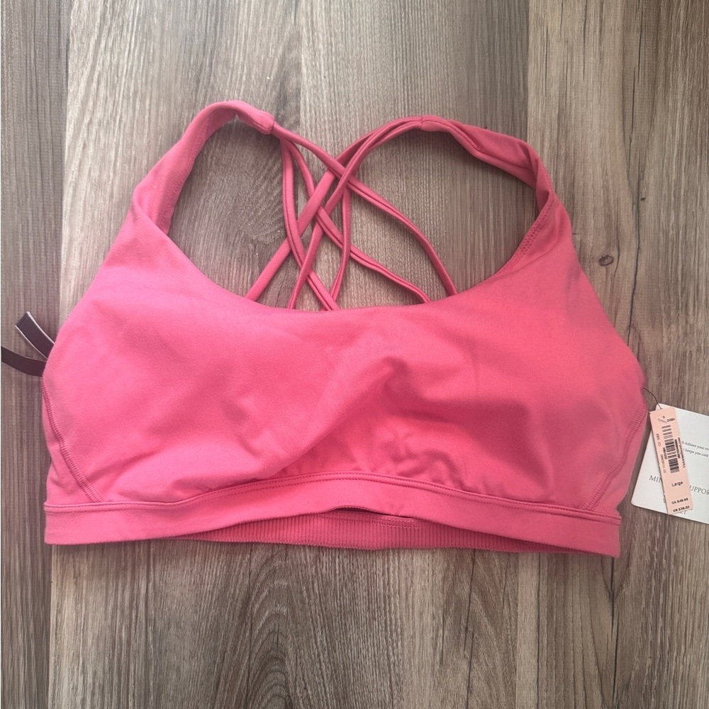 Victoria’s Secret Strappy Sports Bra Large Pink New